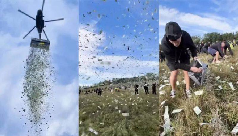 kazma influencer Czech Republic drops one million dollar from helicopter viral video rlp