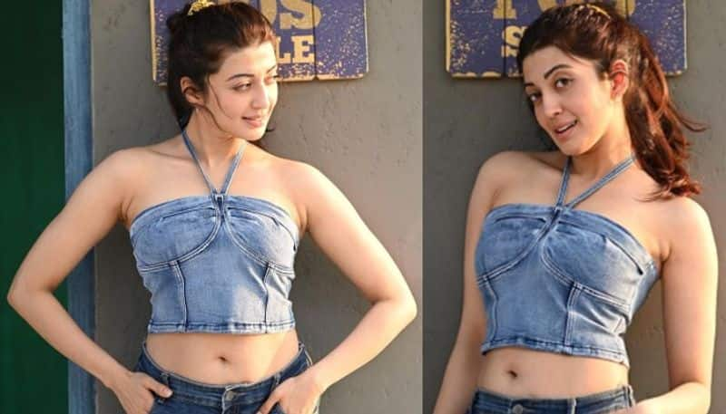 Actress Pranitha Subhash Glamour show in trendy outfir NSK