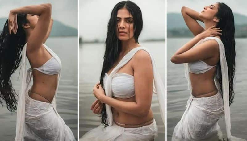 Malavika Mohanan photos: South Indian actress flaunts her amazing body in white saree RBA