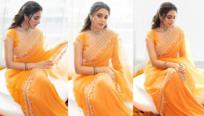 Priyanka Mohan looks beautiful in Orange Saree NSK