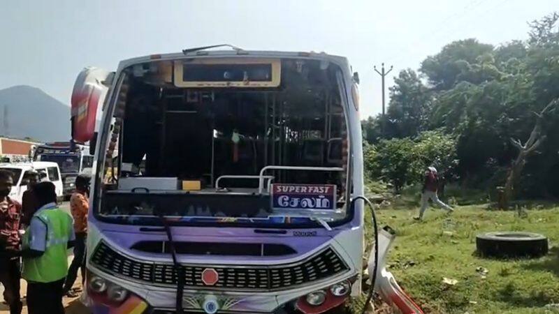 private bus degraded in salem district for driver stuck chest pain vel