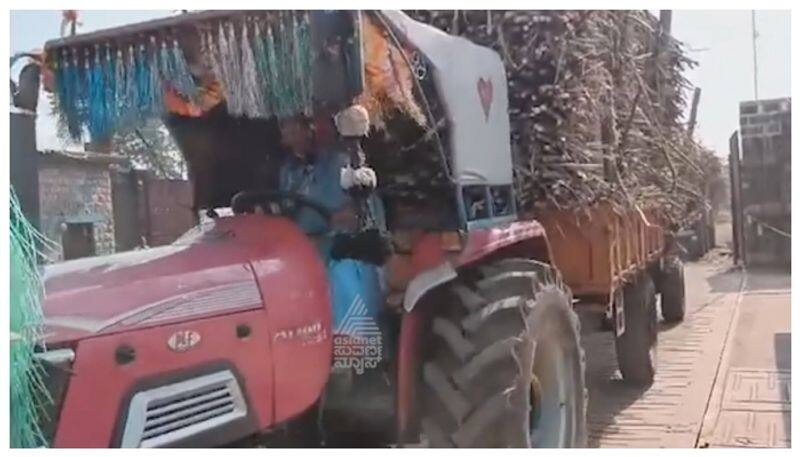 Belagavi woman drive tractor full of sugarcane nbn