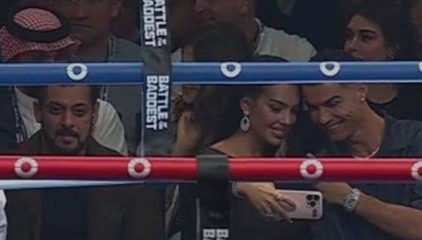 Salman Khan spotted sitting next to Cristiano Ronaldo at a boxing match, netizens react