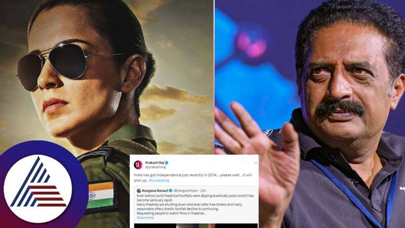 Prakash Raj says to Kangana that India has got Independence just recently suc