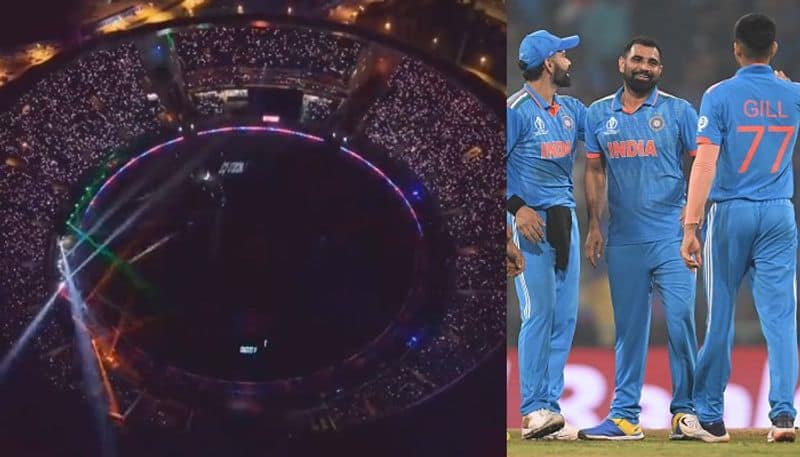 icc world cup 2023 Watch Fans sing Vande Mataram along with dazzling light show after India WC win over England ksm