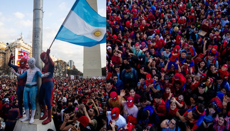 Spiderman gathering Argentina thousands of people attend etj