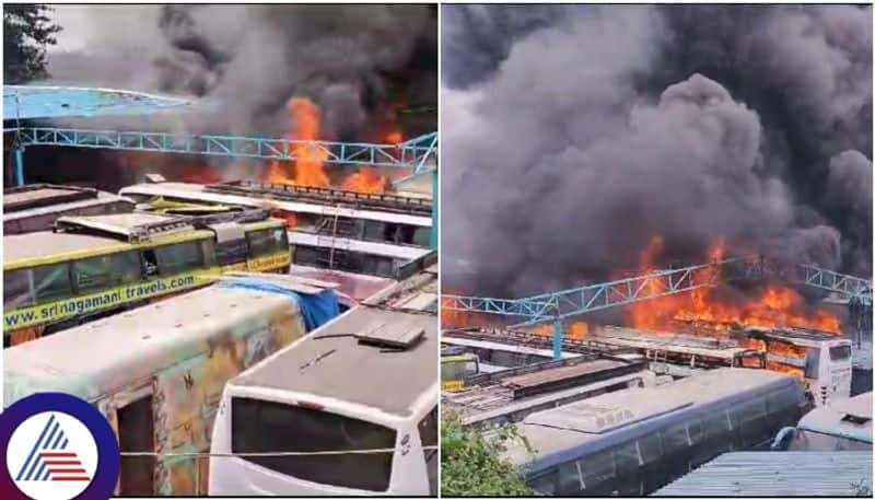 Bengaluru Massive Fire accident Several buses gutted in fire ksm