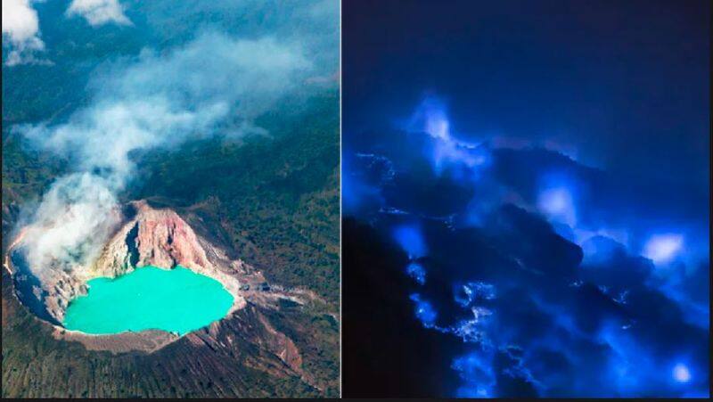 Blue flaming volcano Rare sight captured by European Space Agency goes viral akb