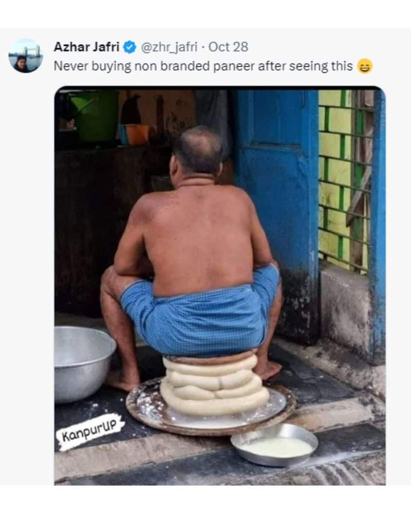 A photo of a man sitting on Paneer has gone viral on social media-rag