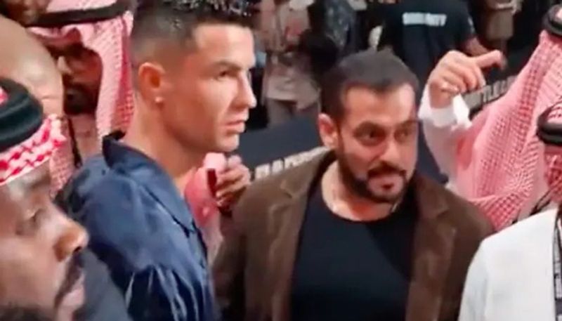 Football Unprecedented crossover: Cristiano Ronaldo walks past Salman Khan at a boxing even in Saudi Arabia osf