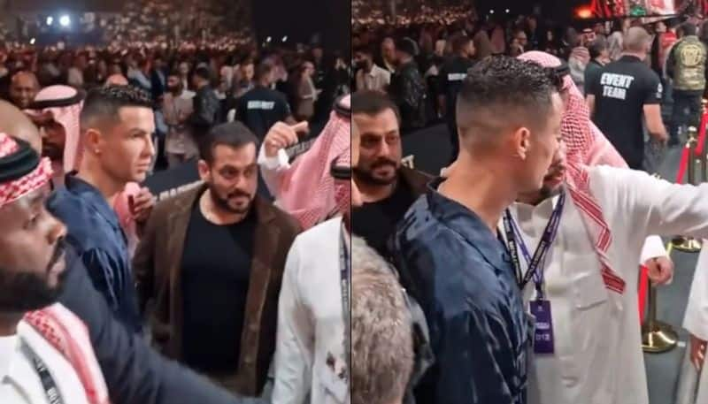 Watch Christiano Ronaldo snubs Salman Khan at boxing match gkc