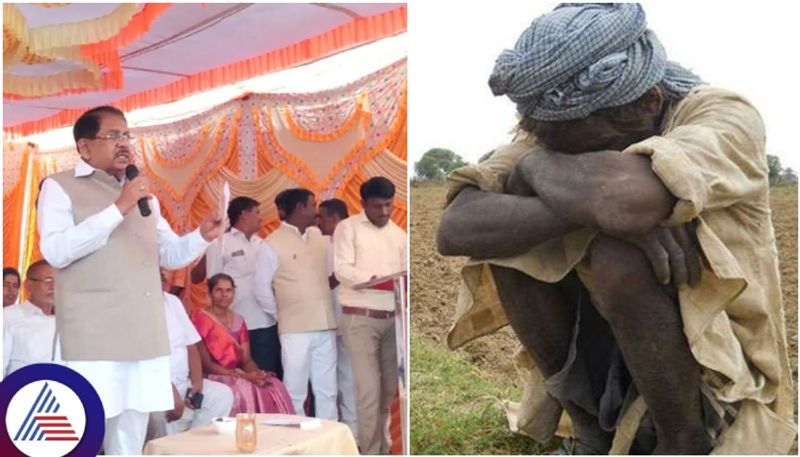 Tumkur farmer requested the minister Parameshwar to give 10 kg of rice from the government sat