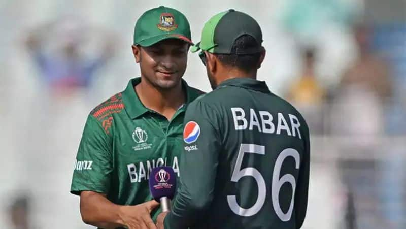 Bangladesh have won the toss and choose to bat first against Pakistan in 31st match of World Cup at Wankhede Stadium Mumbai rsk