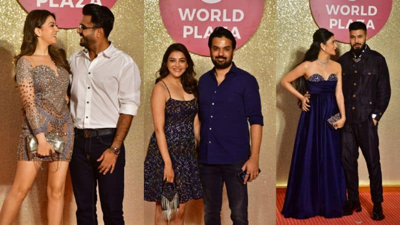 Hansika kajal agarwal shruti haasan couple goal clicks from jio world plaza launch gan