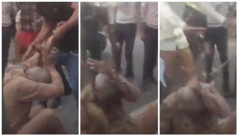 video of the mob beating and kicking the UP police in the road has gone viral bkg 