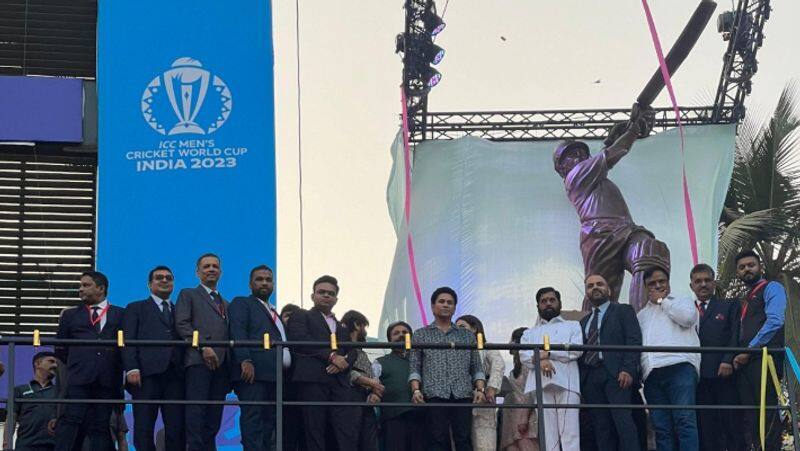 Cricket Legend Sachin Tendulkar statue at Wankhede stadium inaugurated in a grand ceremony kvn