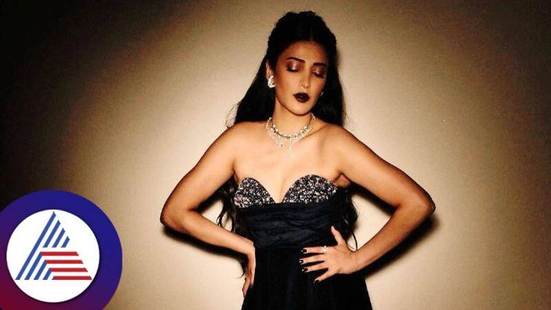 tollywood actress shruti haasan bold photoshoot in black dress goes viral gvd