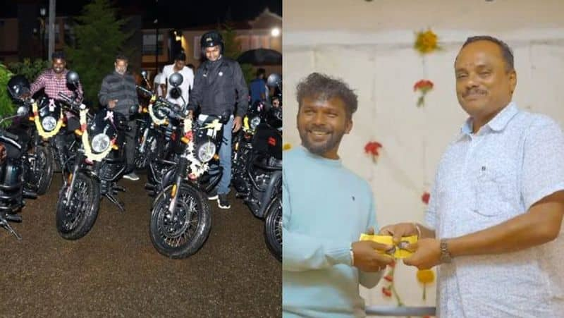 An estate owner gave 15 new bullet bikes as a Diwali bonus at kotagiri-rag