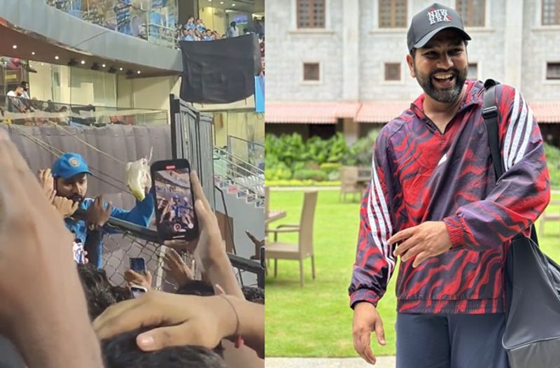 ICC World cup 2023 Rohit sharma gift shoe to young fan after victory against sri lanka ckm