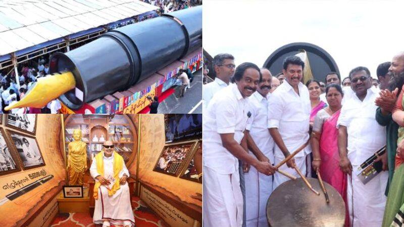 Karunanidhi Centenary Muthamil Chariot Tour Begins: 4 Ministers Participate-rag