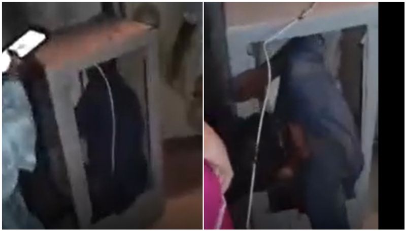 Man who came to meet girlfriend found hiding inside cooler video viral btb