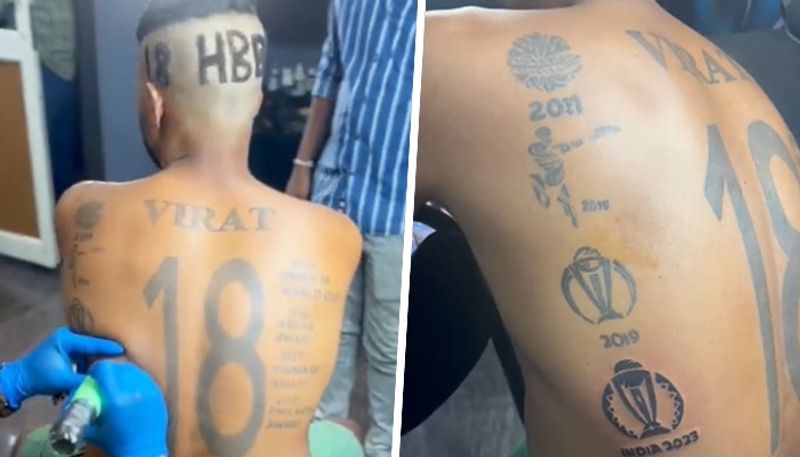 Inked devotion! Ardent fan celebrates 'King' Virat Kohli's 35th birthday with 17th tattoo ( WATCH) snt