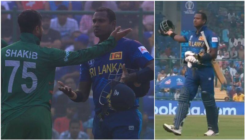 ICC World cup 2023 Angelo Mathews First ever cricketer to be given TIMED OUT against Bangladesh ckm