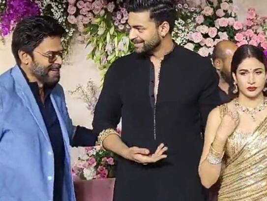 Venkatesh funny conversation with Varun Tej at reception dtr
