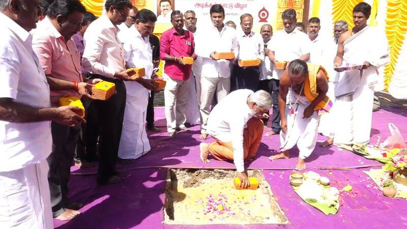 Minister Shekharbabu laid the foundation stone for the elephant memorial hall at Tiruchendur Murugan Temple vel