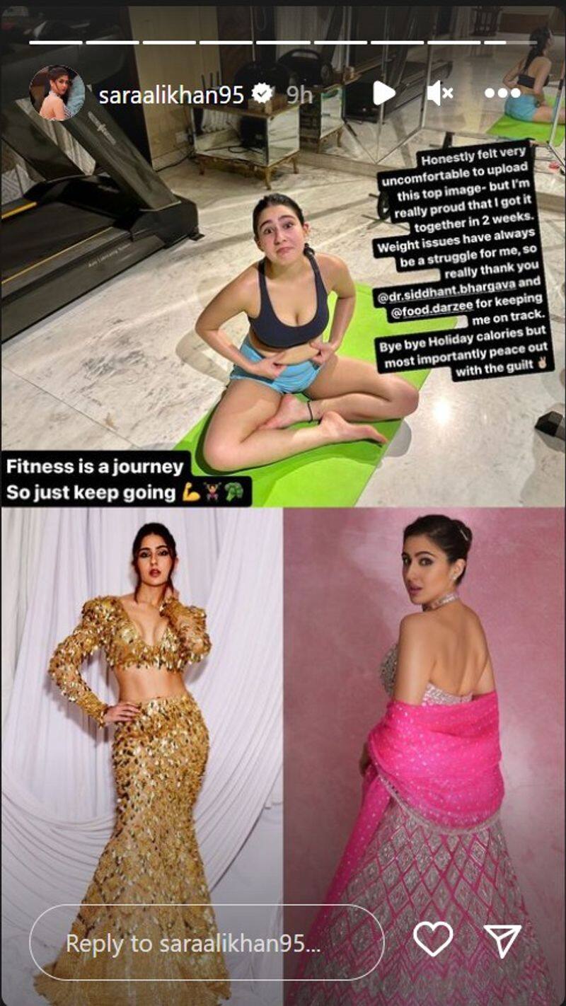 Sara Ali Khan reveals her weight loss struggle, shares pictures of her belly fat RKK