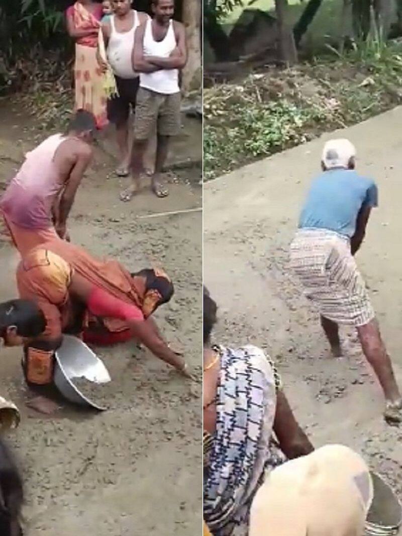 villagers looted road material concrete in bihar jehanabad zrua