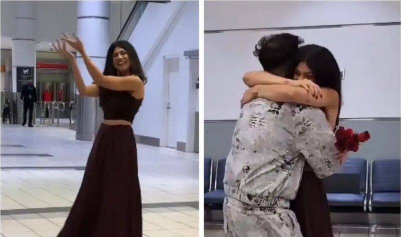 WATCH viral video: Woman dances to 'Raataan Lambiyan' at Canadian airport to welcome boyfriend after 5 years snt