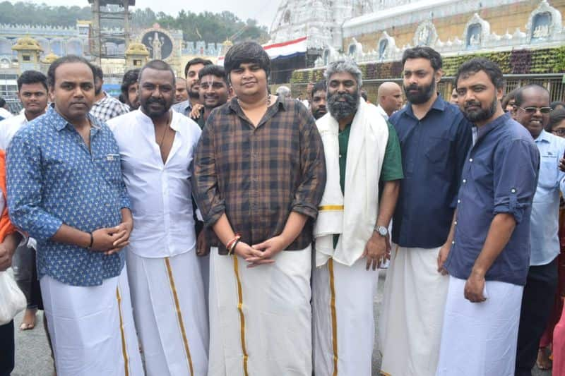 jigarthanda doubleX movie team visit Tirupati temple for movie success gan