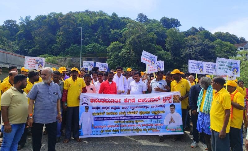 Uttara Kannada 140 km Padayatra for super specialty hospital gvd