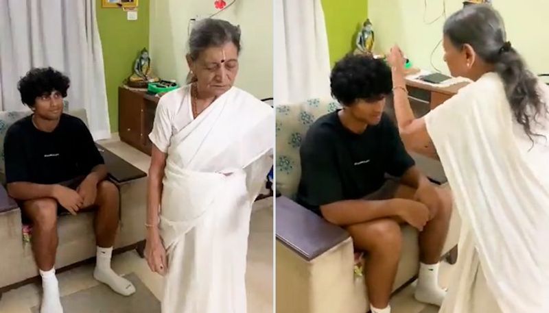 Rachin Ravindra Visits Grandparents In Bengaluru Gets Nazar Utarna Ritual Done Video Goes Viral kvn