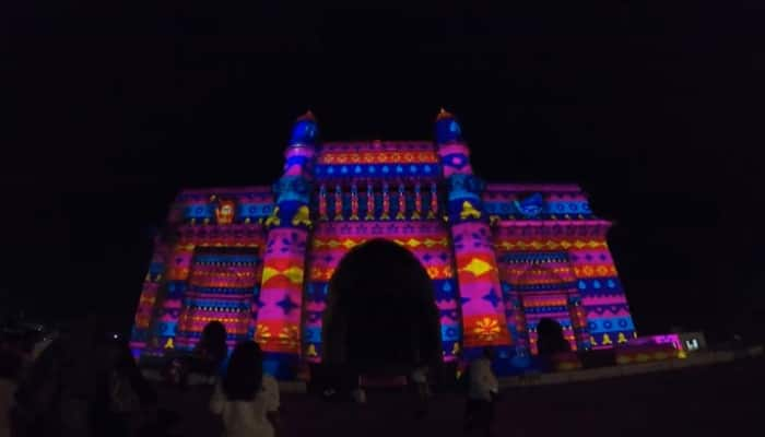 ICC Cricket World Cup 2023 Semi-final teams theme at Gate-Way of India at Mumbai rsk