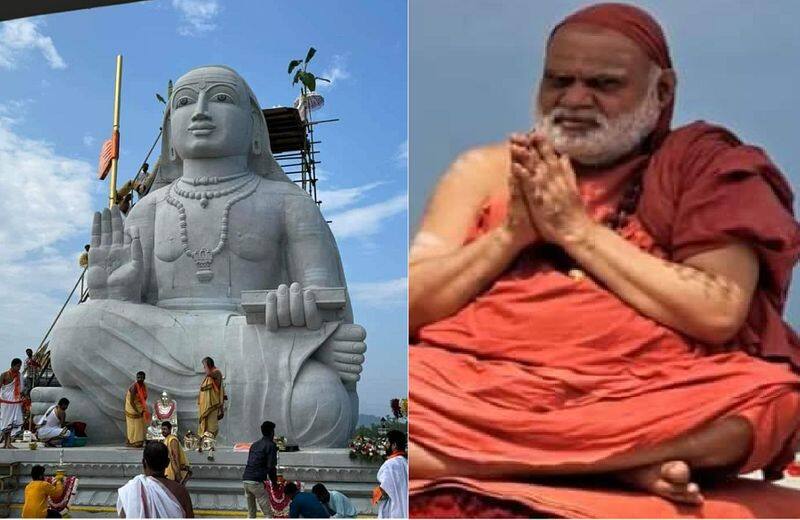 32 feet Statue of Shankara unveiled at Sringeri gvd