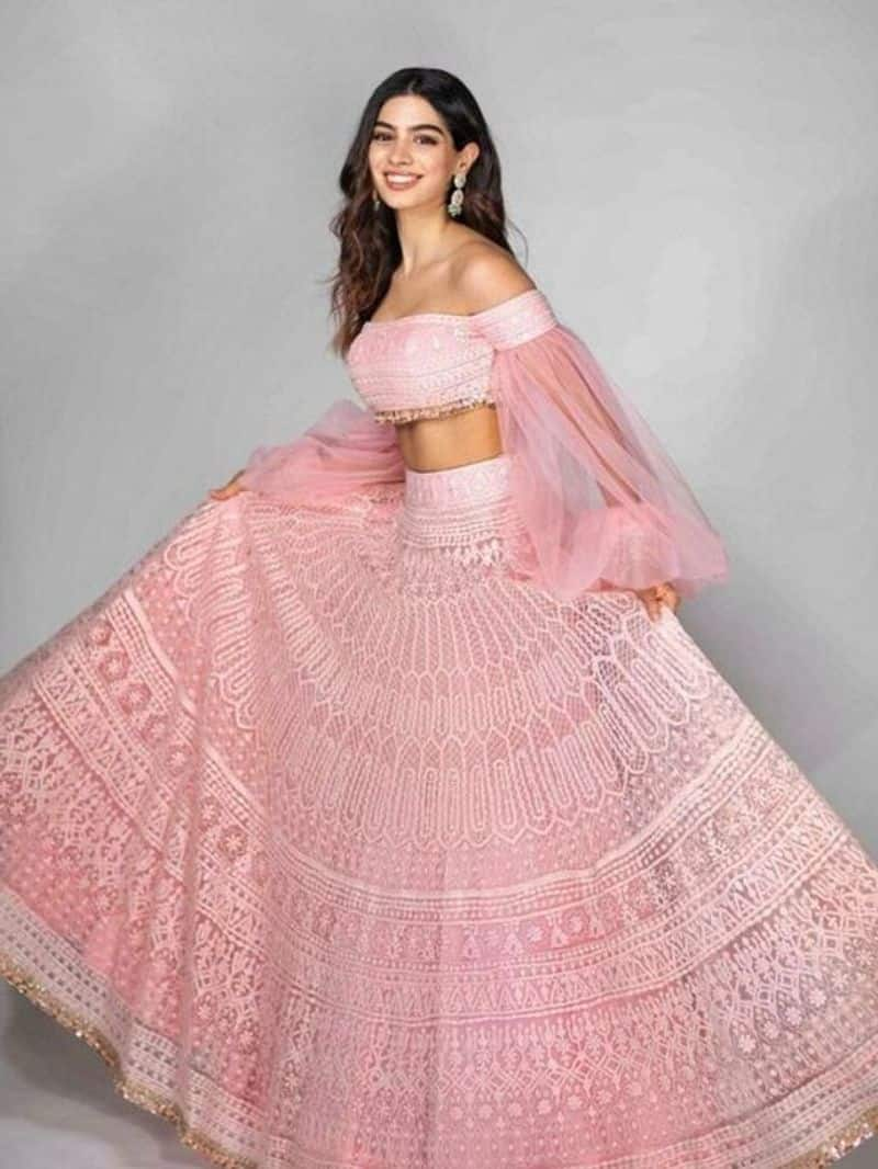 Khushi Kapoor lehenga for diwali zkamn