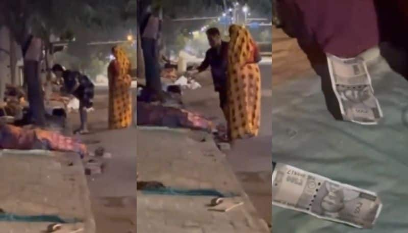 Rahmanullah Gurbaz goes on Ahmedabad street at 3am gives money to the needy people to celebrate Diwali viral video kvn