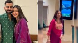 Anushka sharma joined Team India Diwali celebration hide baby bump with duppatta in Bengaluru ckm