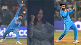 Anushka Sharma reaction Goes viral after Virat Kohli took a wicket during IND vs NED 45th Match of World Cup 2023 at Bengaluru rsk