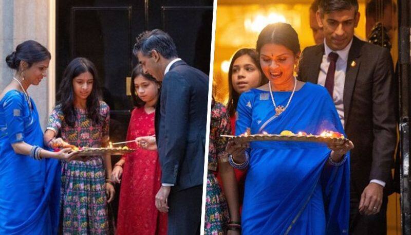 UK PM Rishi Sunak Akshata Murty celebrate diwali with family at 10 Downing Street WATCH gcw