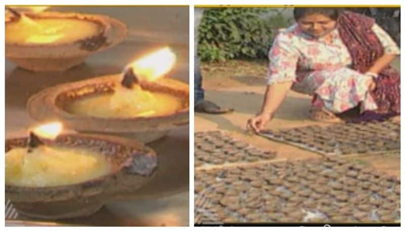 cow dung lamps prepared in Doddaballapur nbn