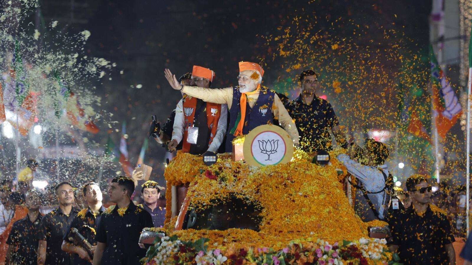 PM Narendra Modi roadshow in Indore