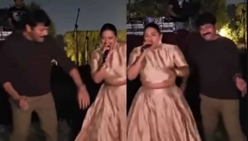 Mega star Chiranjeevi Dances To Jawan Song At Diwali Party With Raja Kumari viral video vvk