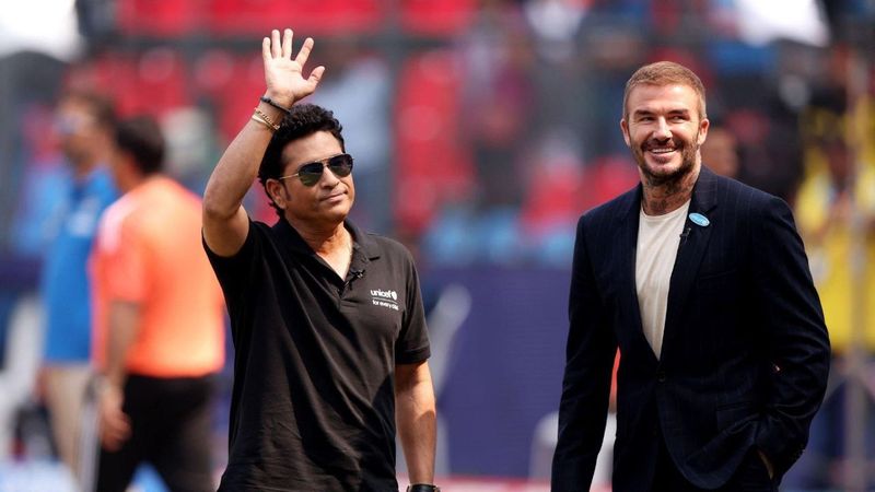 Iconic Netizens go berserk as legends Sachin Tendulkar, David Beckham pictured together at Wankhede Stadium snt