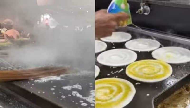 Internet Fumes Bengaluru High Tech Dosa Shop Using Broom to Clean Tawa san