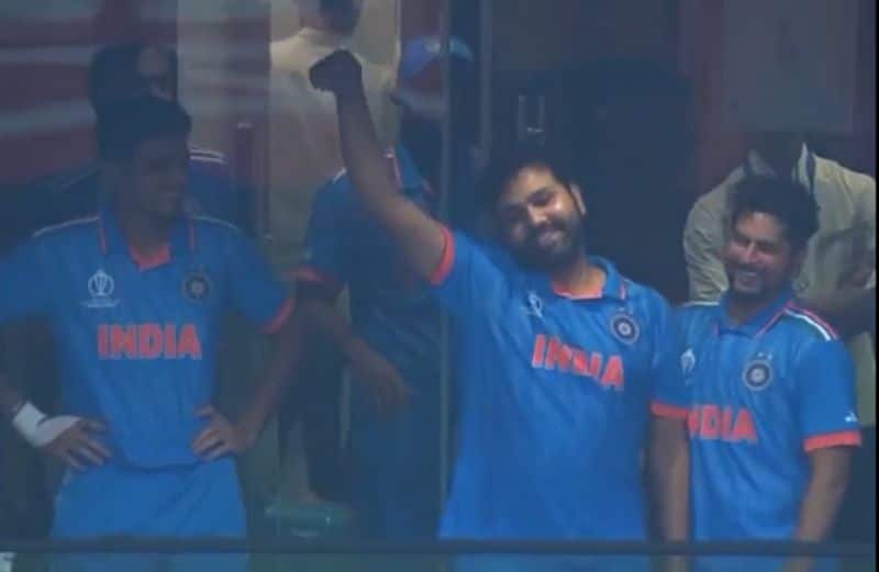 ICC World Cup 2023 IND vs NZ Rohit sharma Imitate Shreyas Iyer Century celebration ckm