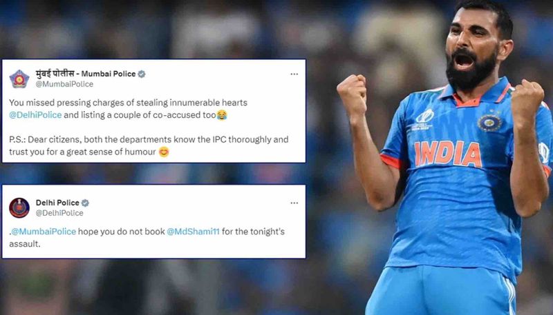 cricket Mumbai and Delhi Police engage in playful banter over Mohammed Shami's heroics in World Cup 2023 semi-final osf