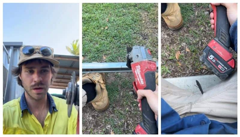 Amazing video of angle grinder's blade exploding while in use reminds safety standards bkg